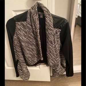 Maternity blazer with leather